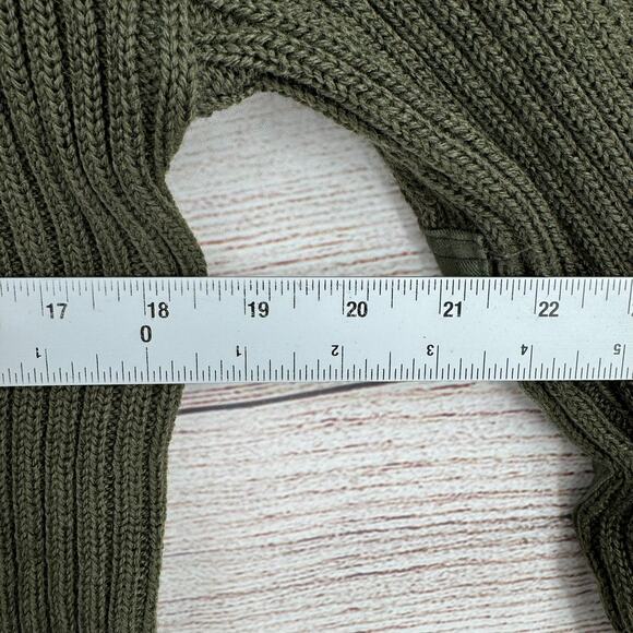 Vintage SEBO Knitwear Army Wool Commando Military Sweater Mens 40 Green Rib Knit - Picture 11 of 12